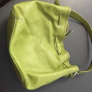 Cole Han pebbled leather green bag